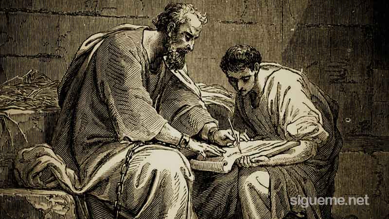 El Apostol Pablo junto a su hijo amado en la fe Timoteo