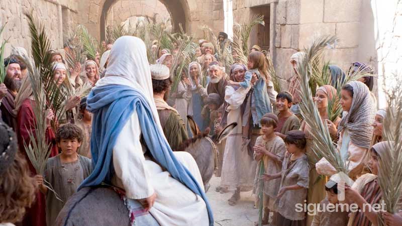 Jesus entra triunfante a Jerusalen en Domingo de Ramos