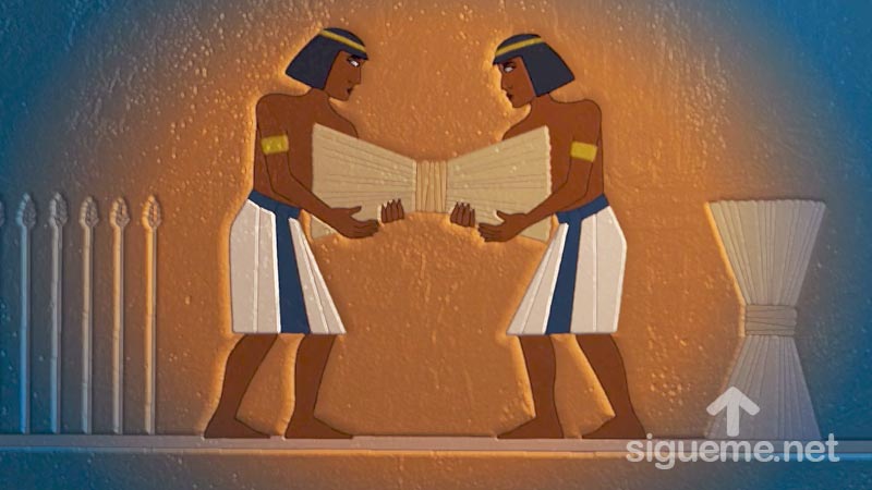 Ilustracion de la historia biblica  Jose interpreta los sueños del Faraón