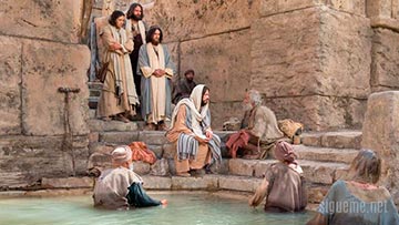 Jesús sana a un paralítico en el estanque de Betesda